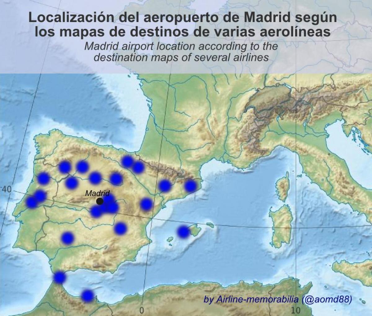 map of Madrid airport destinations
