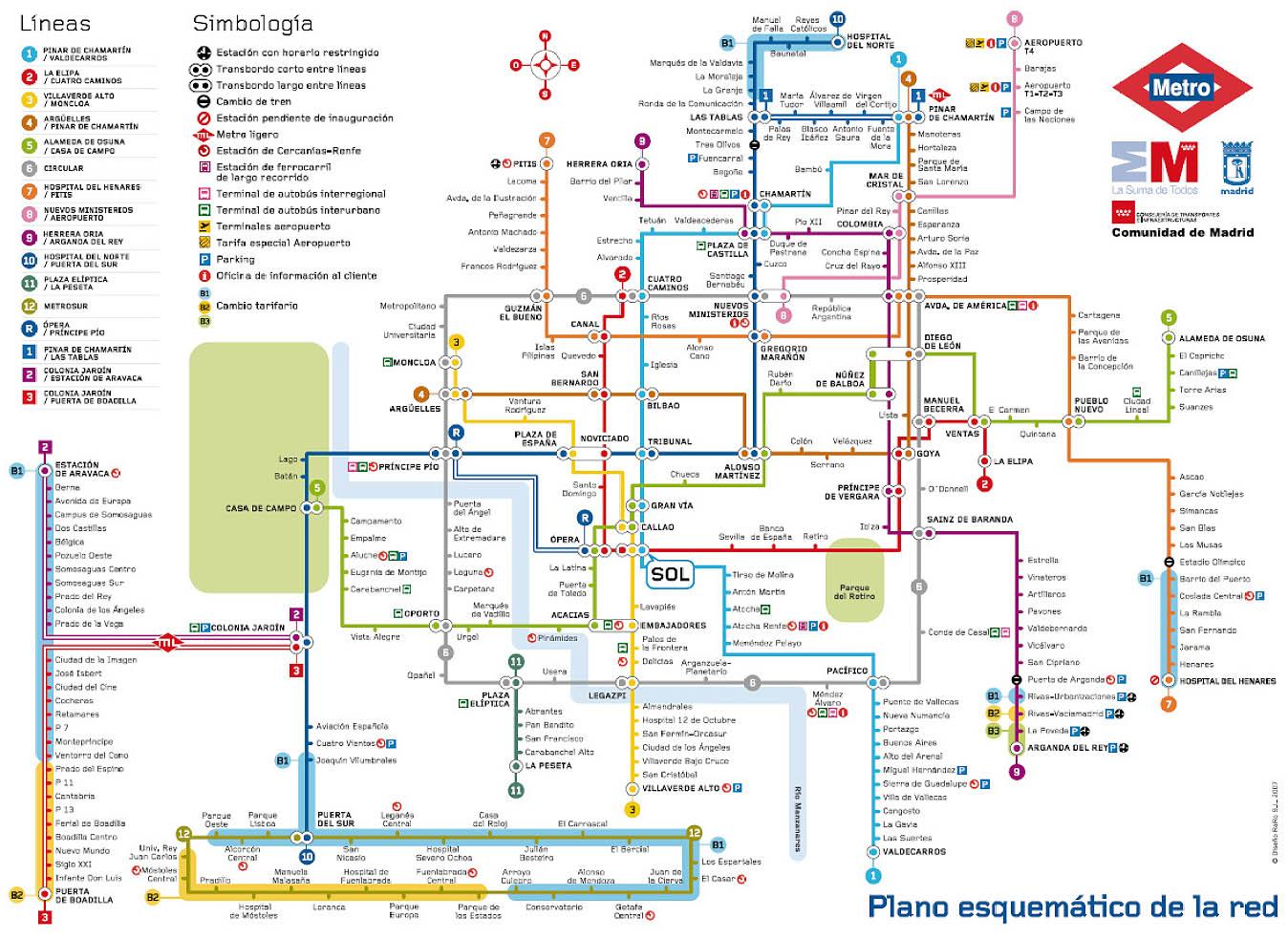 Madrid Tube Map Madrid Underground Map Spain