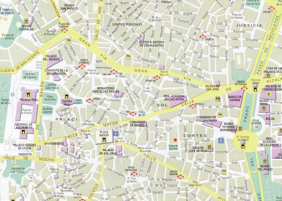 Madrid downtown map