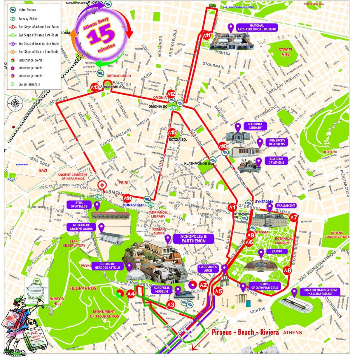 Madrid hop on hop off route map