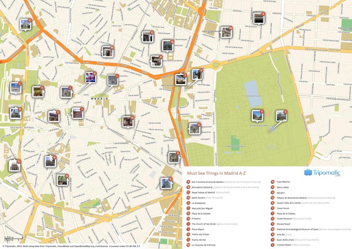 map Madrid attractions