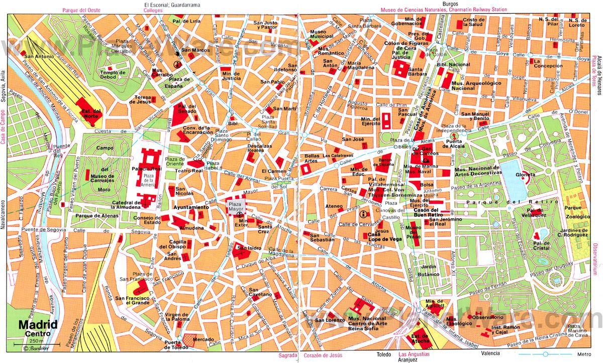 Madrid Spain city center map