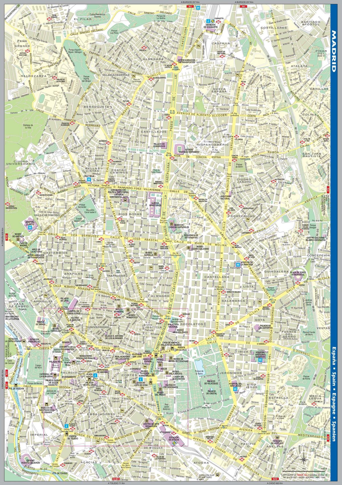 street map of Madrid city centre
