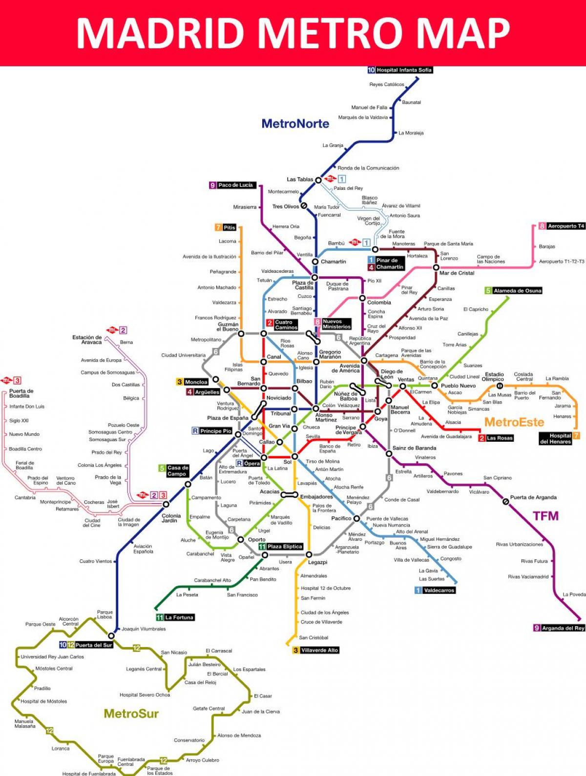 metro de Madrid map