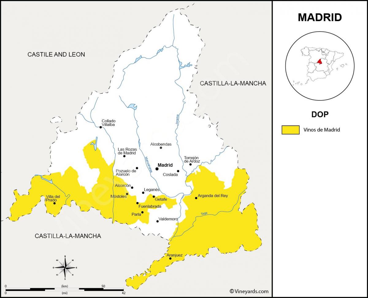 map of Madrid region