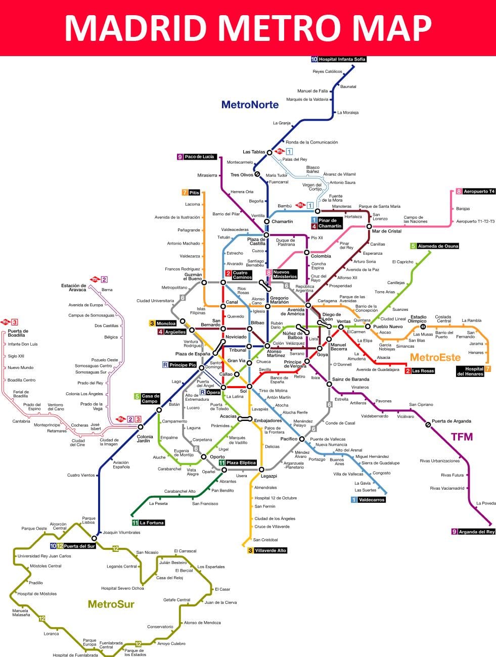 Spain Metro Map Spain Metro Map
