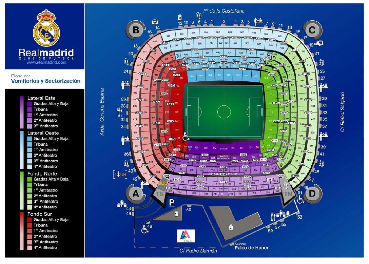 map of real Madrid stadium
