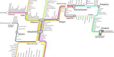 Map of renfe train map Madrid